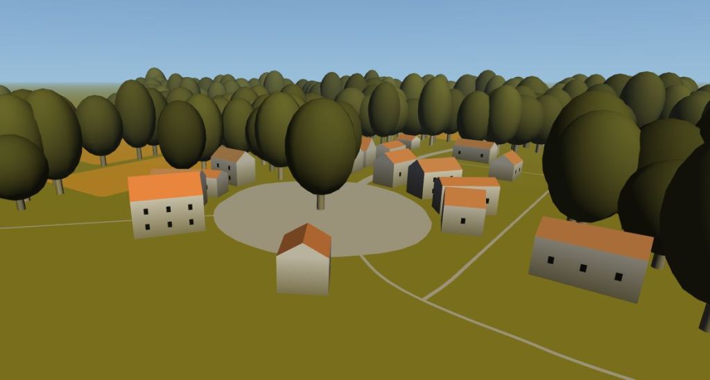 village generator 3D in city viewer
